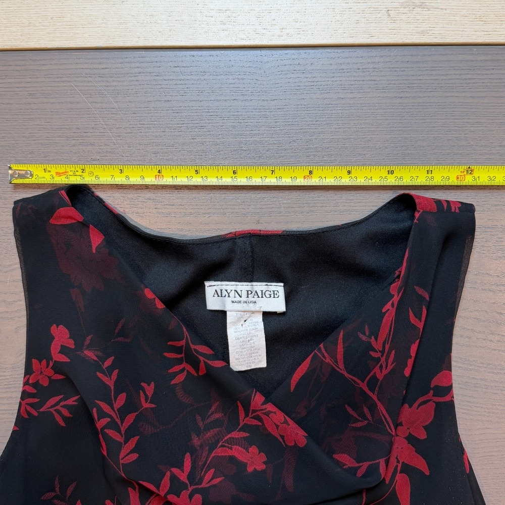 Alyn Paige Womens 7/8 Y2K‎ Black Fairy Floral Chiffon Dress Light weight - Picture 3 of 8